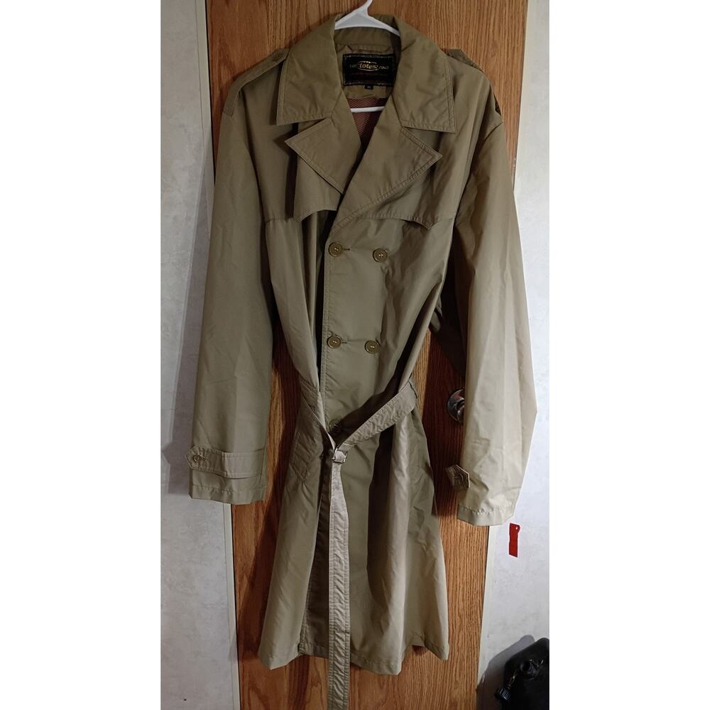 VINTAGE TOTES Trench Rain Coat Mens XL British Crown Colony Hong Kong Utility